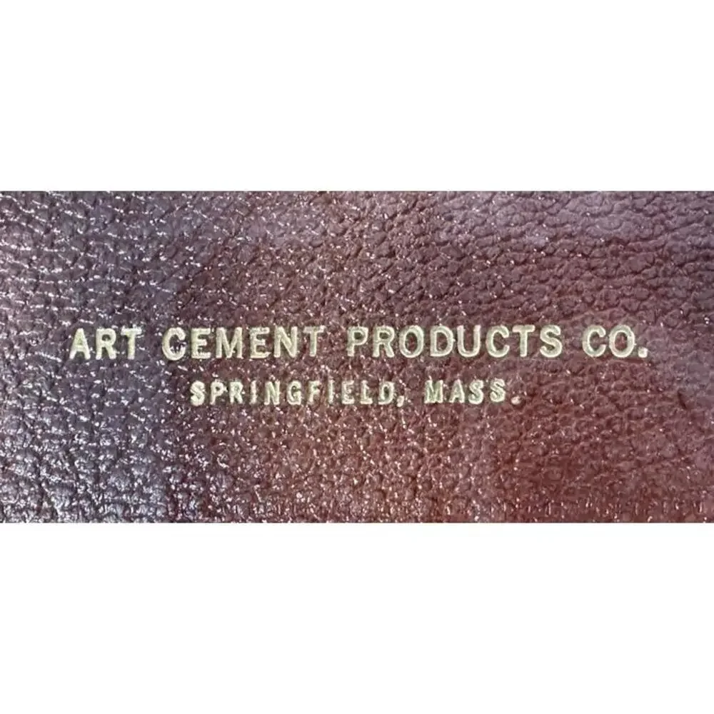 Vintage 1946 Mission Leather Wallet Day Planner By‎ Brown & Bigelow Art Cement